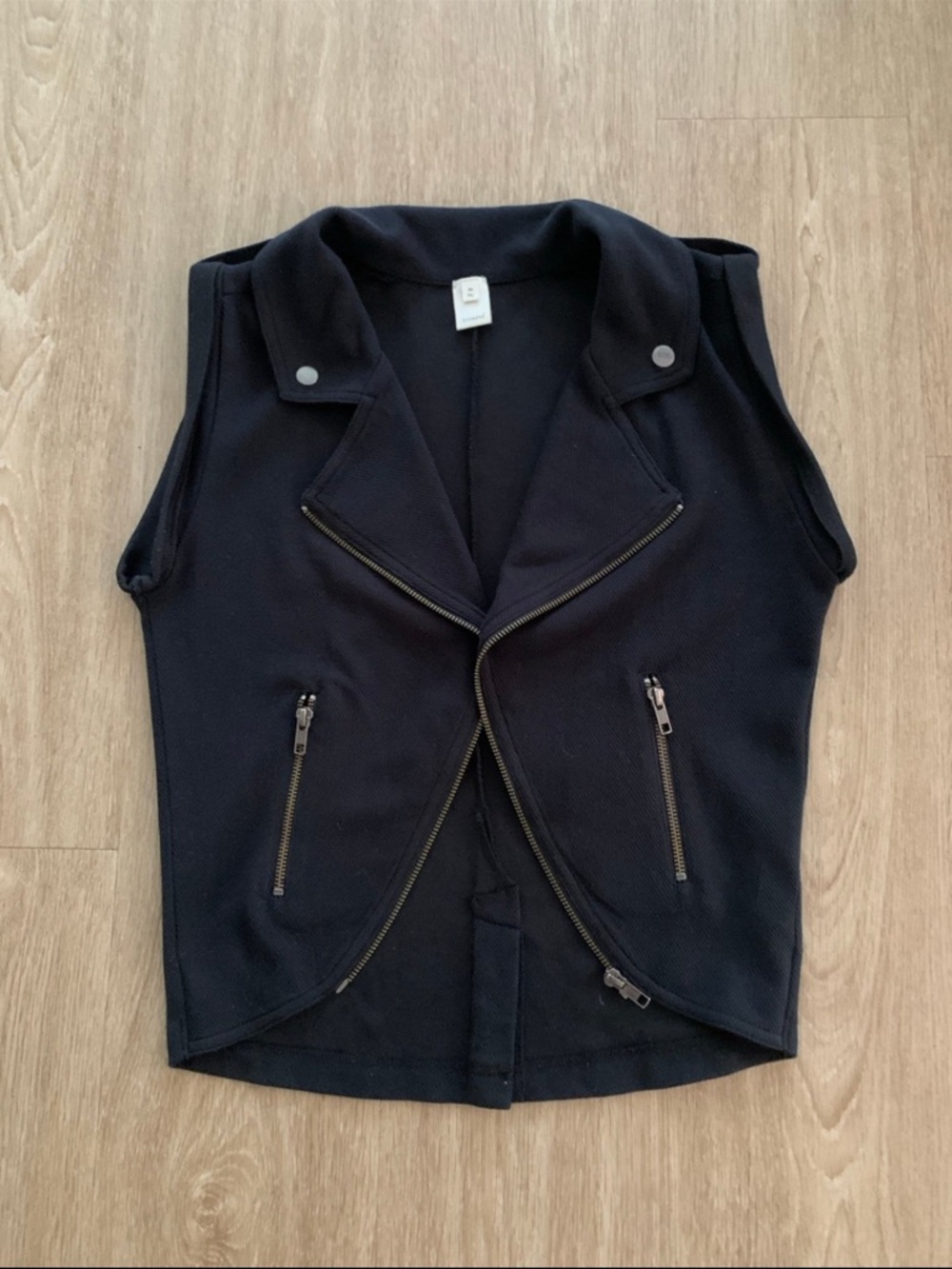 Trouvé Black Sleeveless Zip Moto Vest